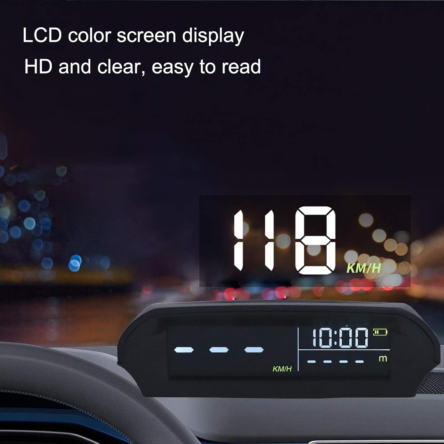 Solar-Powered Multifunctional Vehicle Speedometer HUD Display