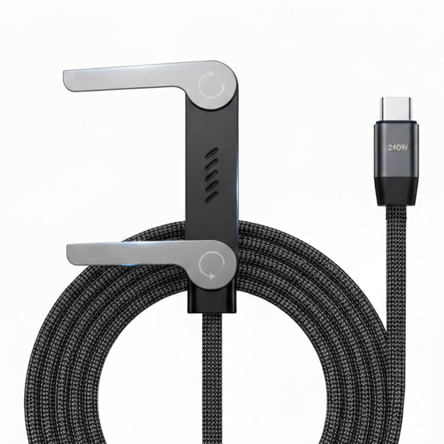 AnacondaGrip 240W 240W Invisible Stand Type C Charger | Ultra-Fast Charging Cable with Stand Compatible for Tablet, PC