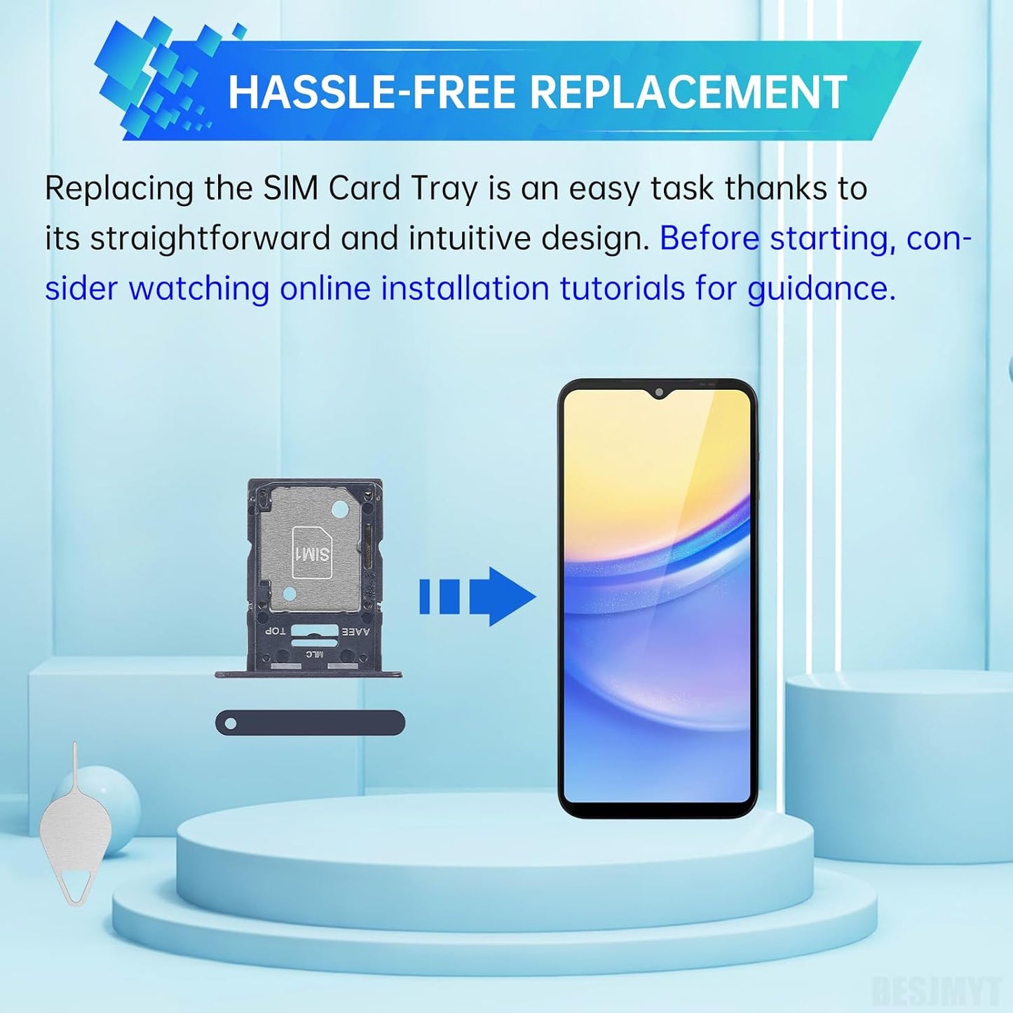 A15 5G A15 5G SM-A156U SM-A156U1 SM-A156U1 Sim Card Tray Replacement for Samsung Galaxy (Single SIM Version) Brave
