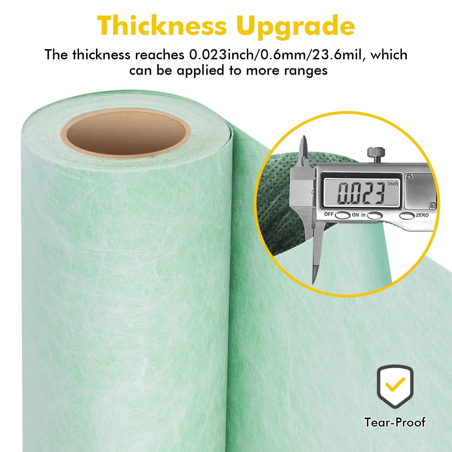 Upgraded Waterproof Membrane Thickened 23.6 mils 3.77ft x 98.5 ft / 371 Square Feet Waterproof Membrane for Shower Walls, Bathroom Flooring, Wet Room, Tile, Sauna, Steam Room