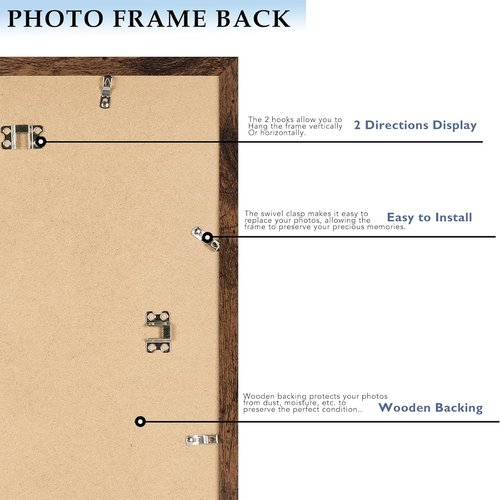 Deep Brown 12x17 Picture Frame by [Brand Name] - Versatile Wall Hanging for Horizontal or Vertical Display