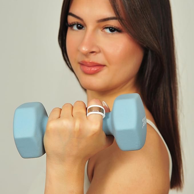 Rinfit Smart Ring Protector - Silicone Ring Enhancer for Active Lifestyle and Gym - StyleFit U.S. Design Patent - White, Size 6