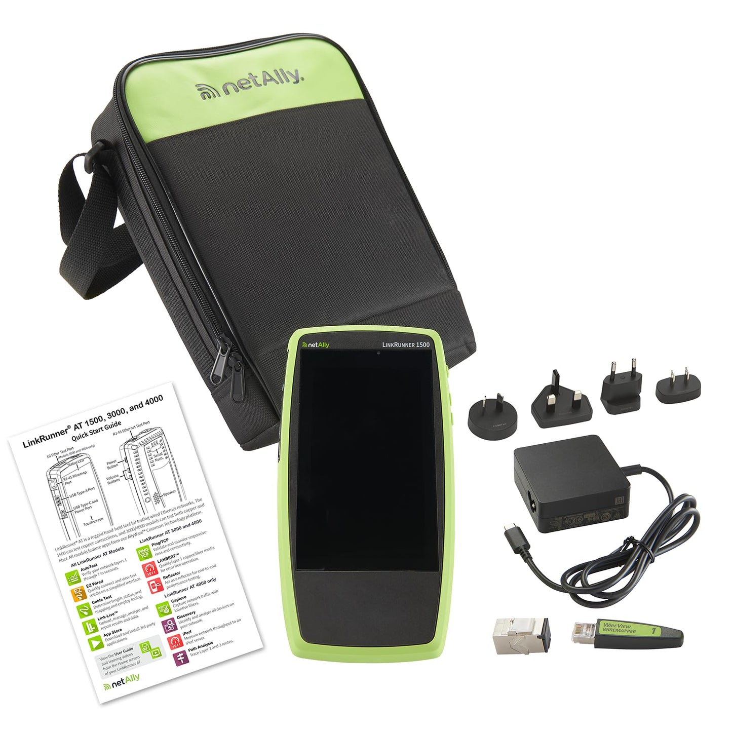 NetAlly LinkRunner AT 1500 Essential Copper, Network Cable Tester. Fast 8-Step AutoTest including PoE, Ping, Switch, VLAN, DHCP, DNS, Gateway. Reliable, Standardised Results 4 Daily Network Validation