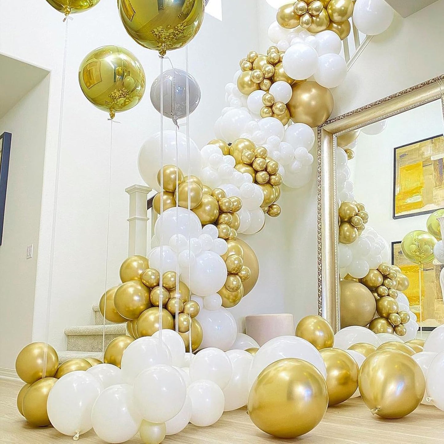 PartyWoo Gold Balloon Arch Kit - 120pcs in 5-18 Inch Sizes | Perfect for Birthday, Wedding, and Baby Showers