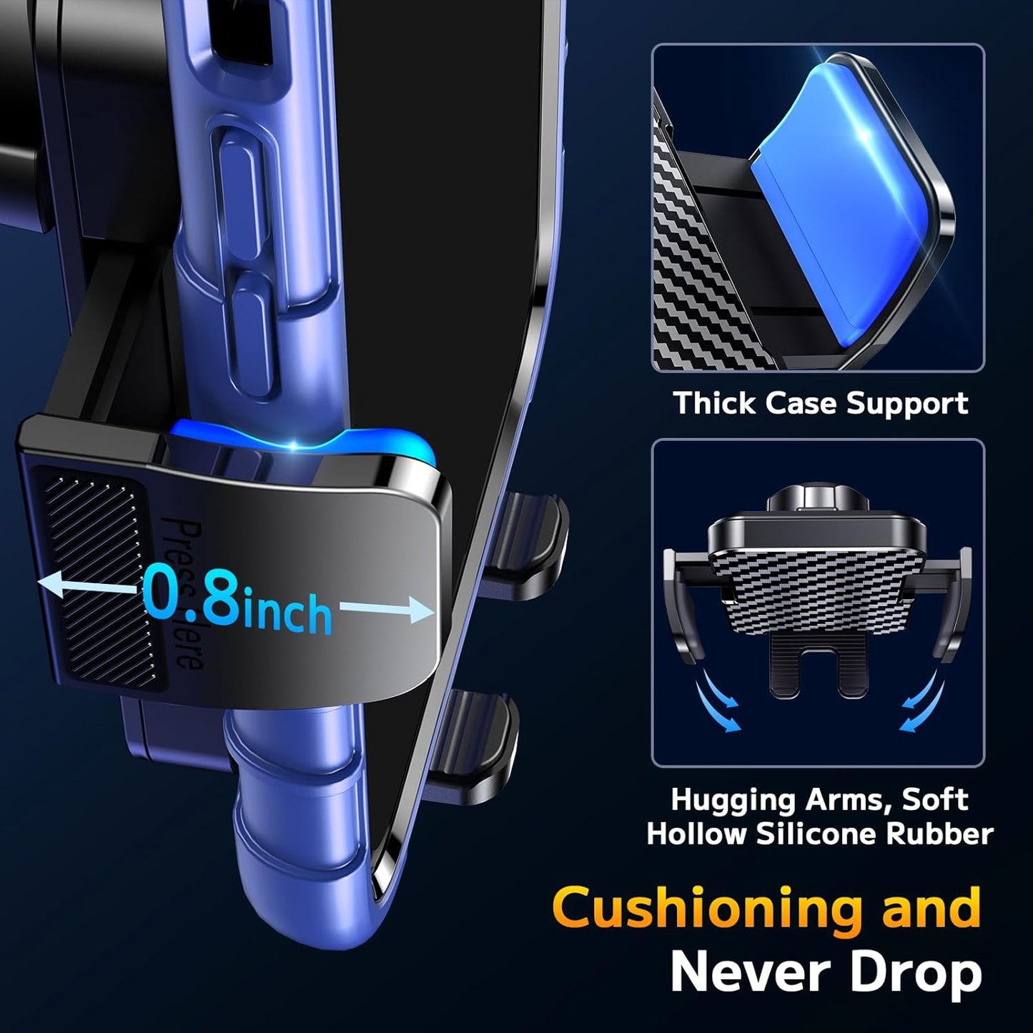 BIPOPIBO Phone Holders for your Car [Long Flexible Neck] Car Phone Mount [Anti-Shake Stabilizer] Cell Phone Holder Car