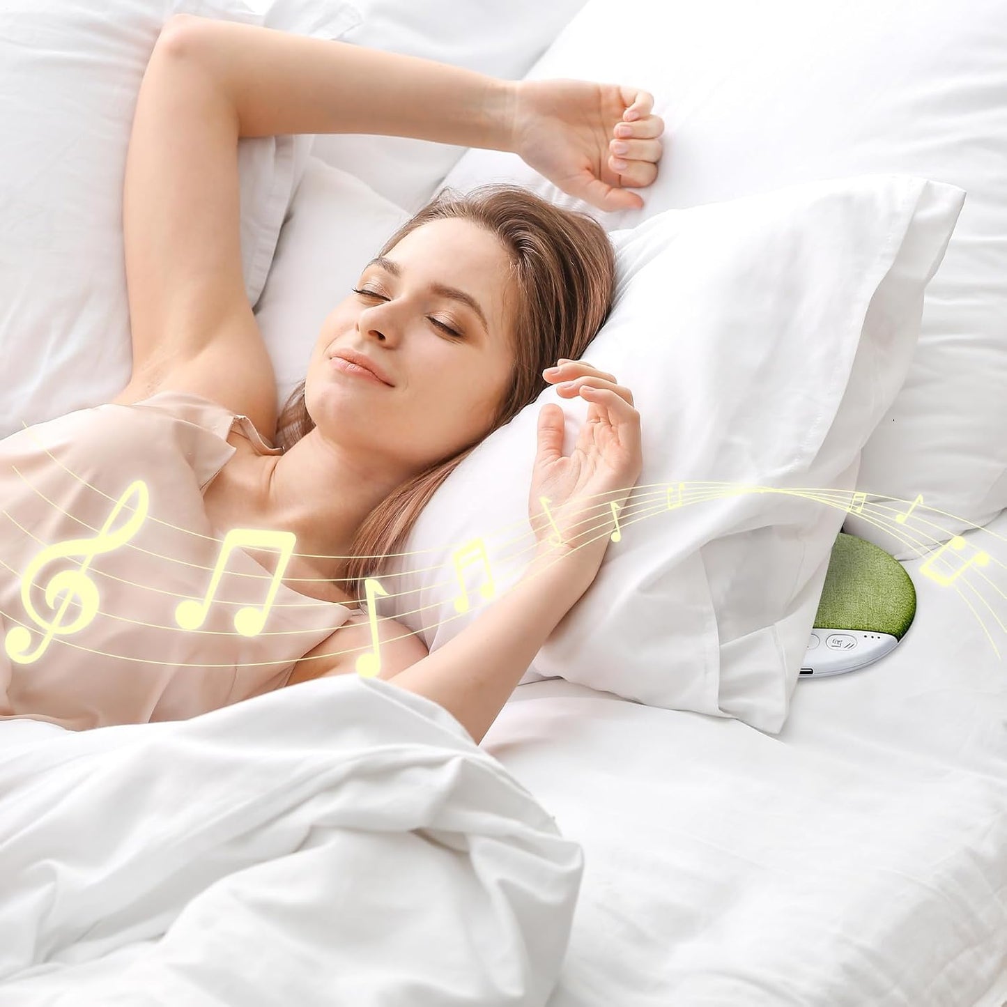 Generic 250mah, Under Pillow Speaker, with White Noise and Timer, Pillow Speaker, Bone Conduction Bluetoth Audio