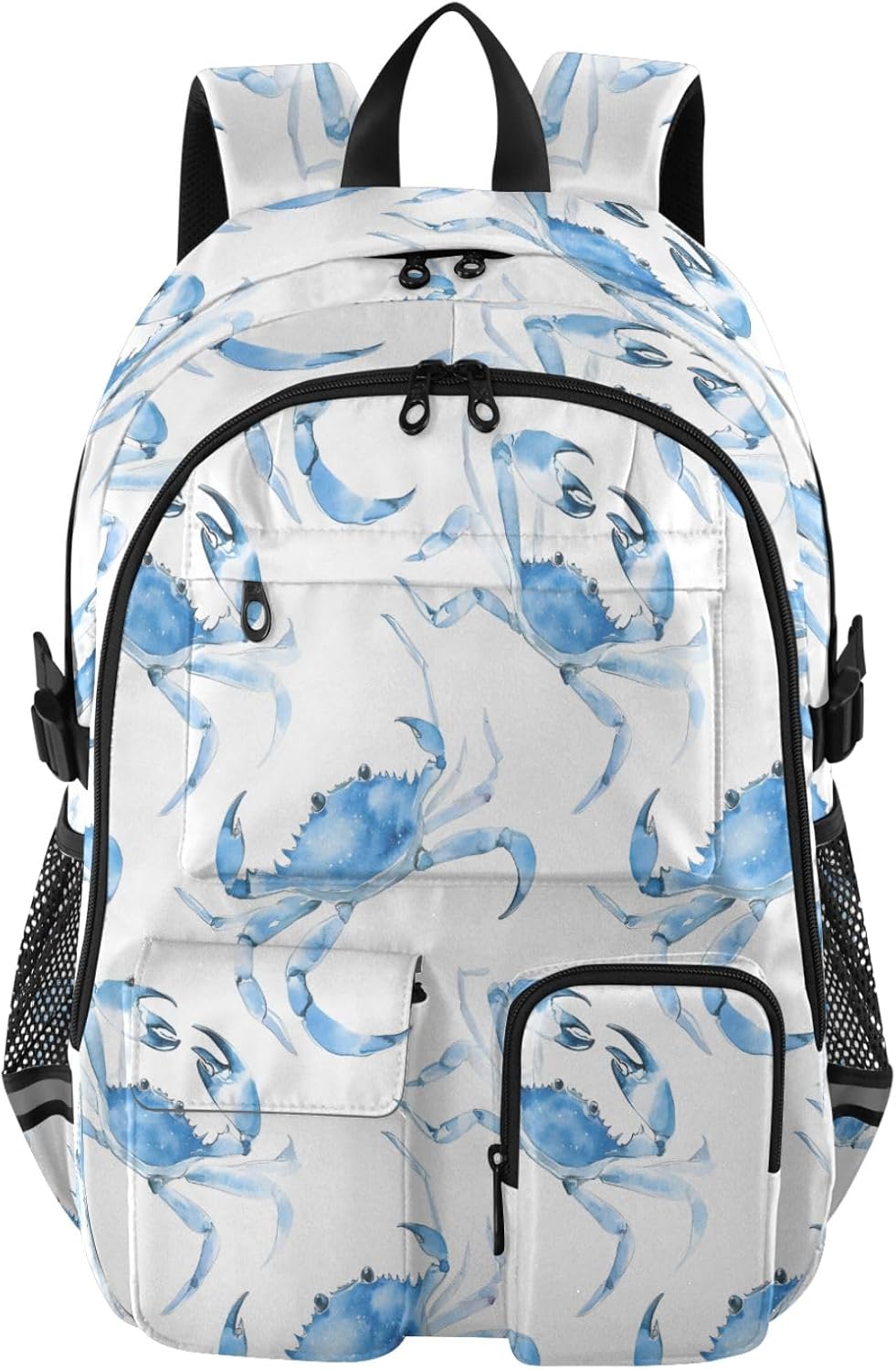 Bolaz Backpack 14 Inch Watercolor Crabs Travel Laptop Computer Bag Sturdy School Bag College Bookbag