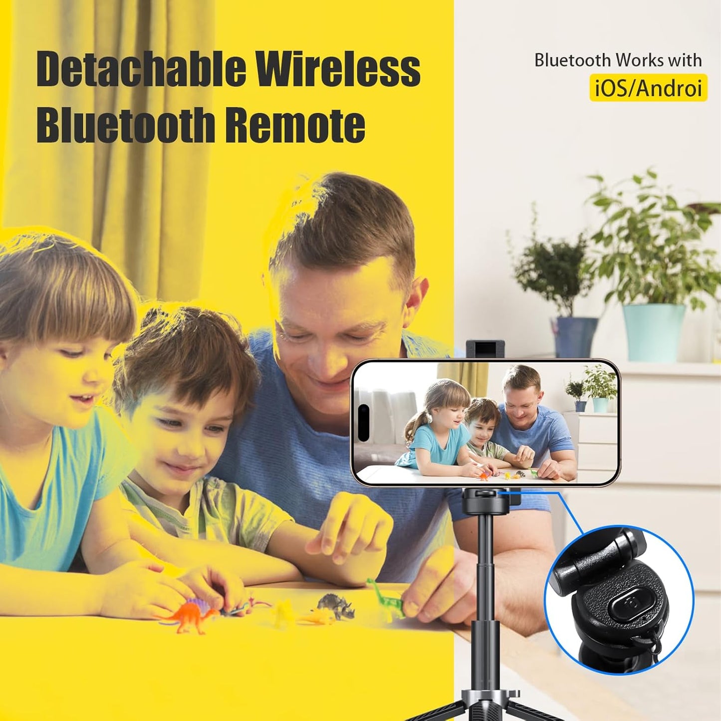 BOKKY 4-in-1 360 Magnetic Selfie Stick Tripod Rotation, Bluetooth Remote, Compact Travel Vlog Phone Holder for iPhone