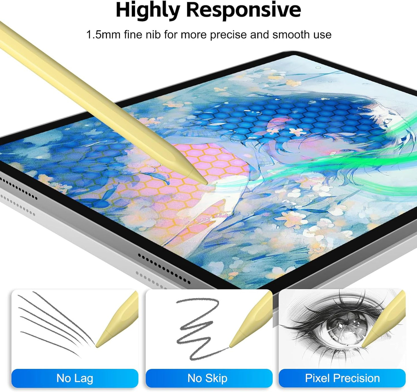 Aspaper 2026-2018 13mins 11th (A16)/10/9/8/7/6 11"/12.9"/M4/M5, 3/4/5/M2/M3/M4, 7/6/5 Stylus Pen for iPad with Fast