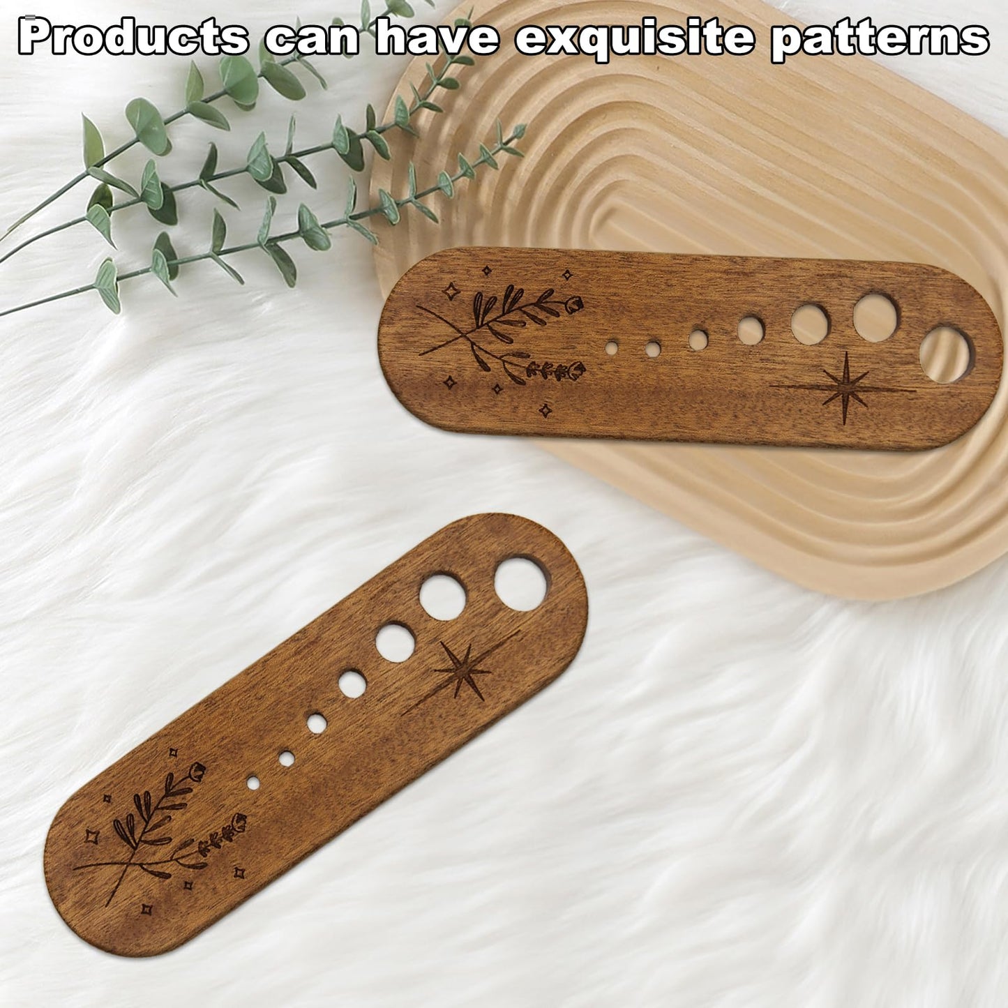 2Pcs Wooden Vegetable Leaf Separator, Pottery Herb Stripper Tool Supplies, Fun Kitchen Gadgets, Exquisite Herb Stripper Bowl Gifts for the Kitchen Suitable for Home Use & Chefs