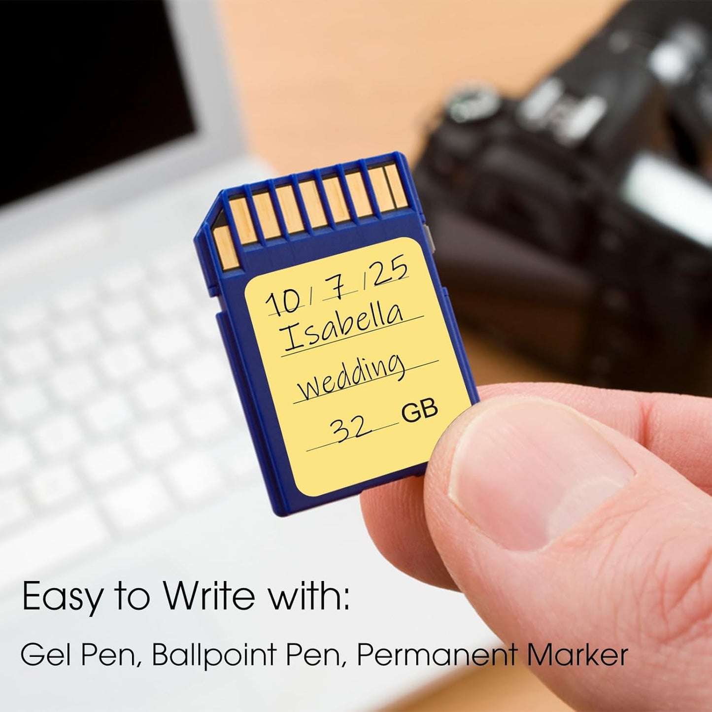 YEWROXY 200PCS Writable(0.98"x0.78") SD Card Labels, Stick-On Camera Memory Card Labels for Photographers,Multi-Color