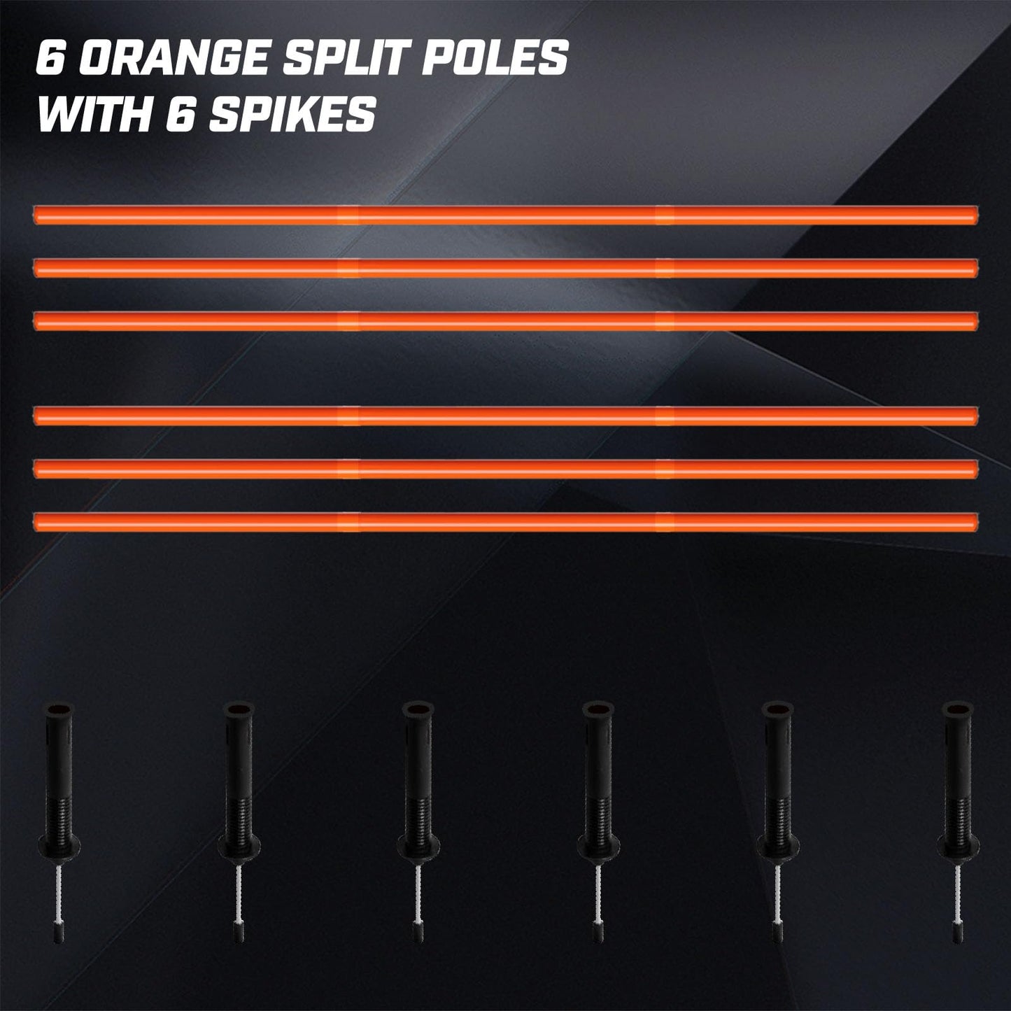 AKABIKE Agility Training Poles Set (Spike/Water/Rubber Base with 3.3ft/1m to 4.9ft/1.5m Poles)