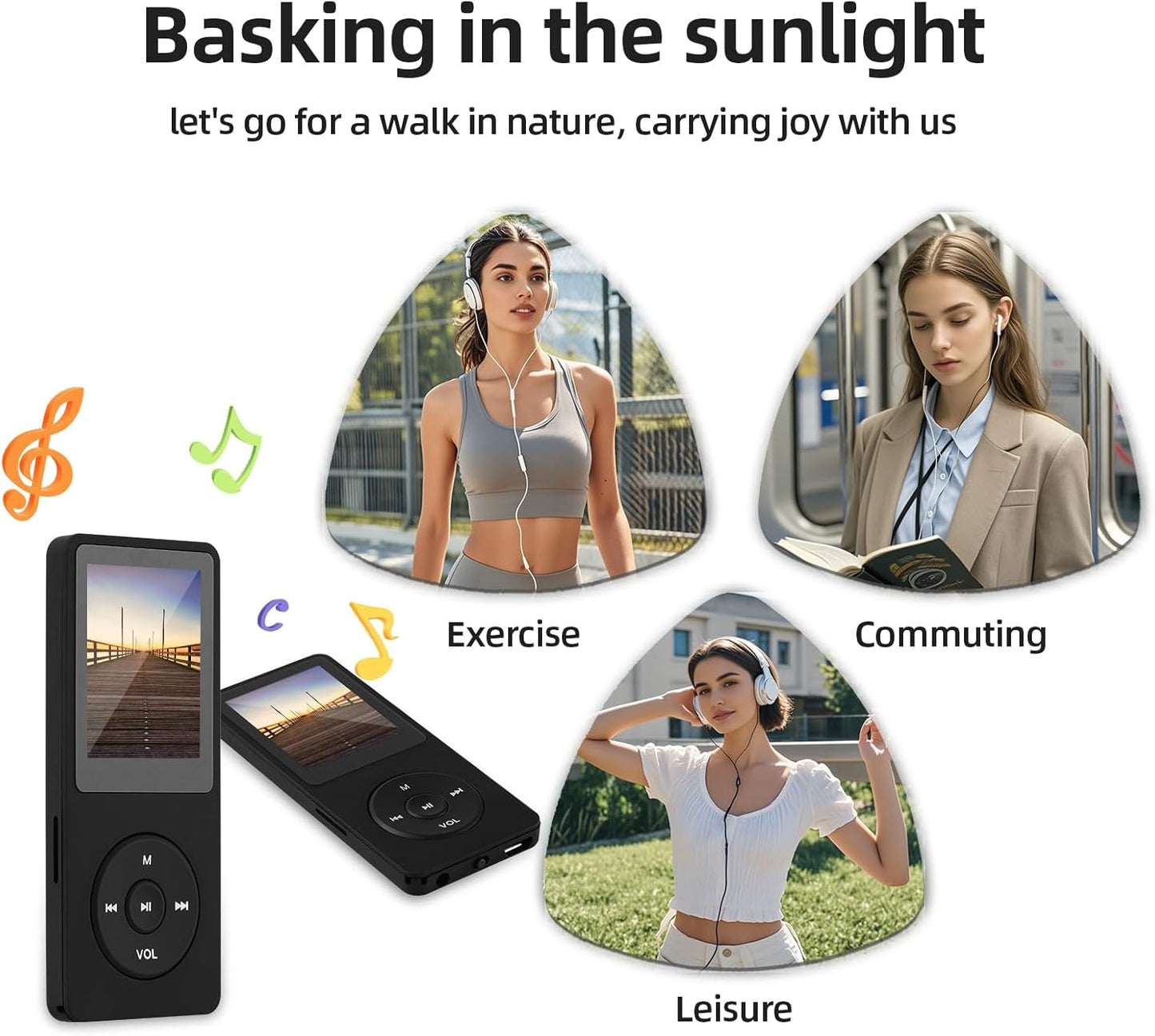 Muhivuts MP3 32GB Card,1.8-inch Player is a Portable Music Player with a Micro sd Screen,with Speaker,FM
