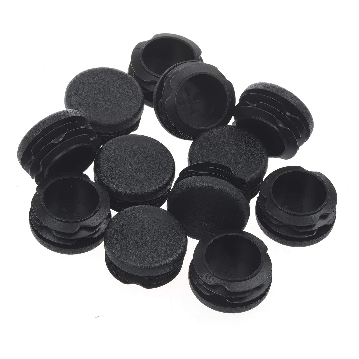 12Pcs Round Plastic Plug, End Caps for Tubing Pipe ID 16-18.4mm & OD 3/4 Inch (20mm), Steel Furniture Foot Table Chair Leg End Insert Plug Cap Covers Protector, Bar Stool Glides, Fence Plugs