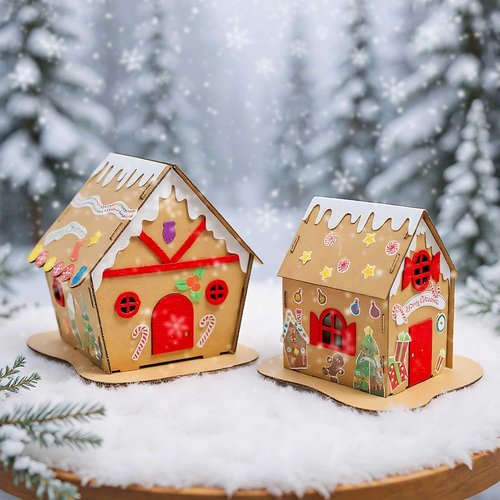 JeVenis Gingerbread House Craft Kit - DIY 3D House Building Set for Kids | Perfect Christmas Decoration