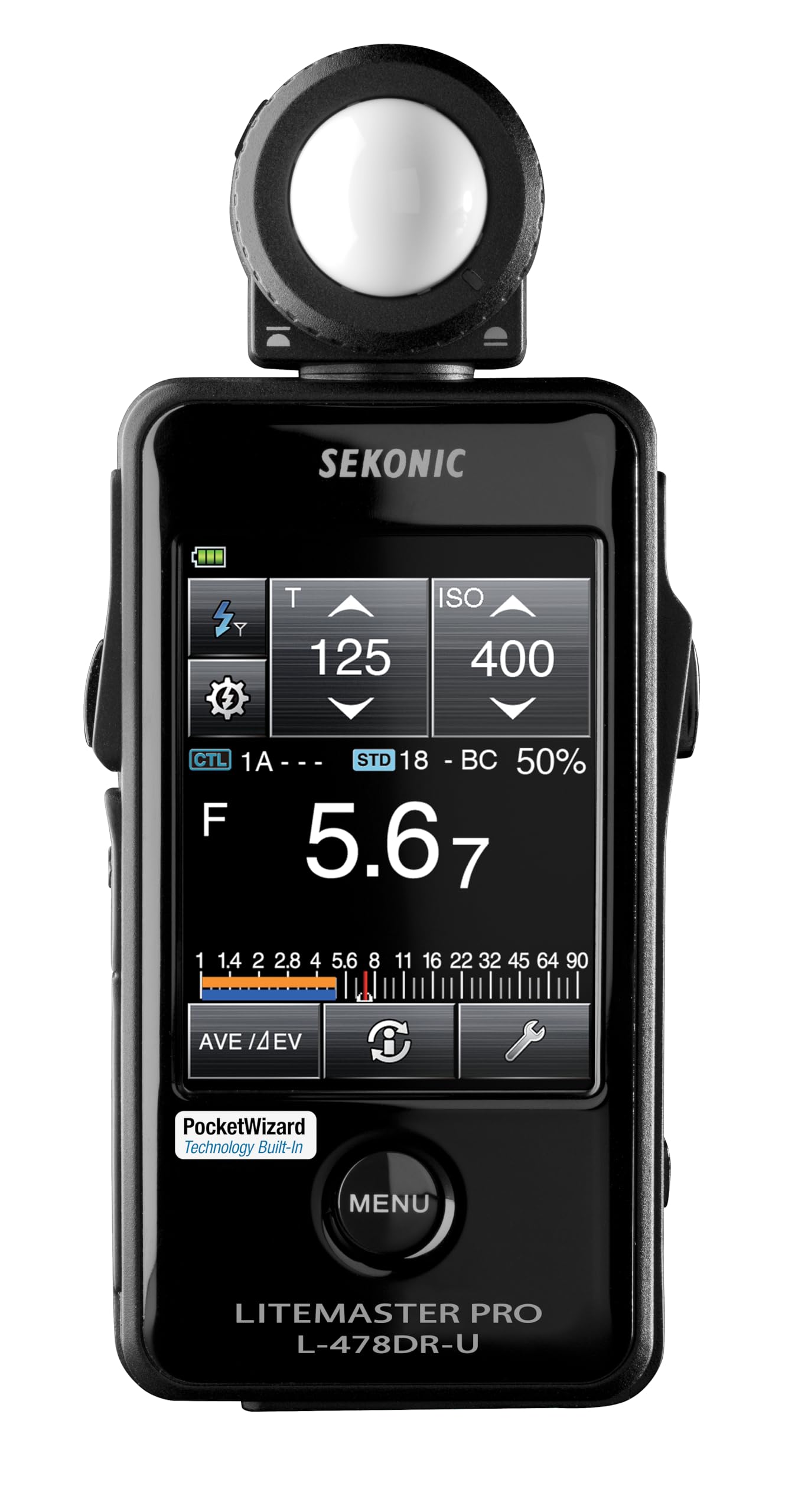 Sekonic L-478DR-U Pocket Wizard Lightmeter With Exclusive USA Radio Frequency And Exclusive 3-Year Warranty,Black,401-477