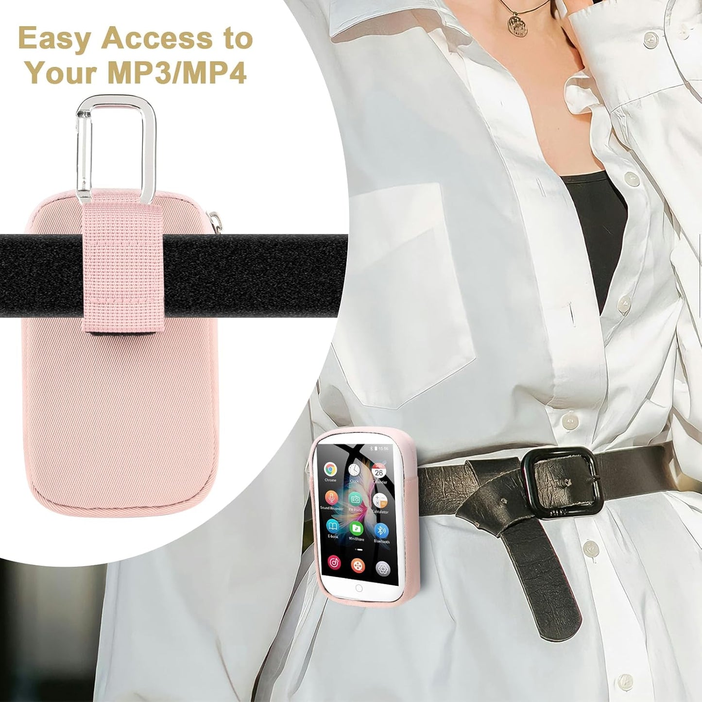 TXEsign MP3 MP4 4" MP3 MP4 (1 Pack) Player Case Bag with Clear Window Travel Carrying Case for Touch Screen Player Case