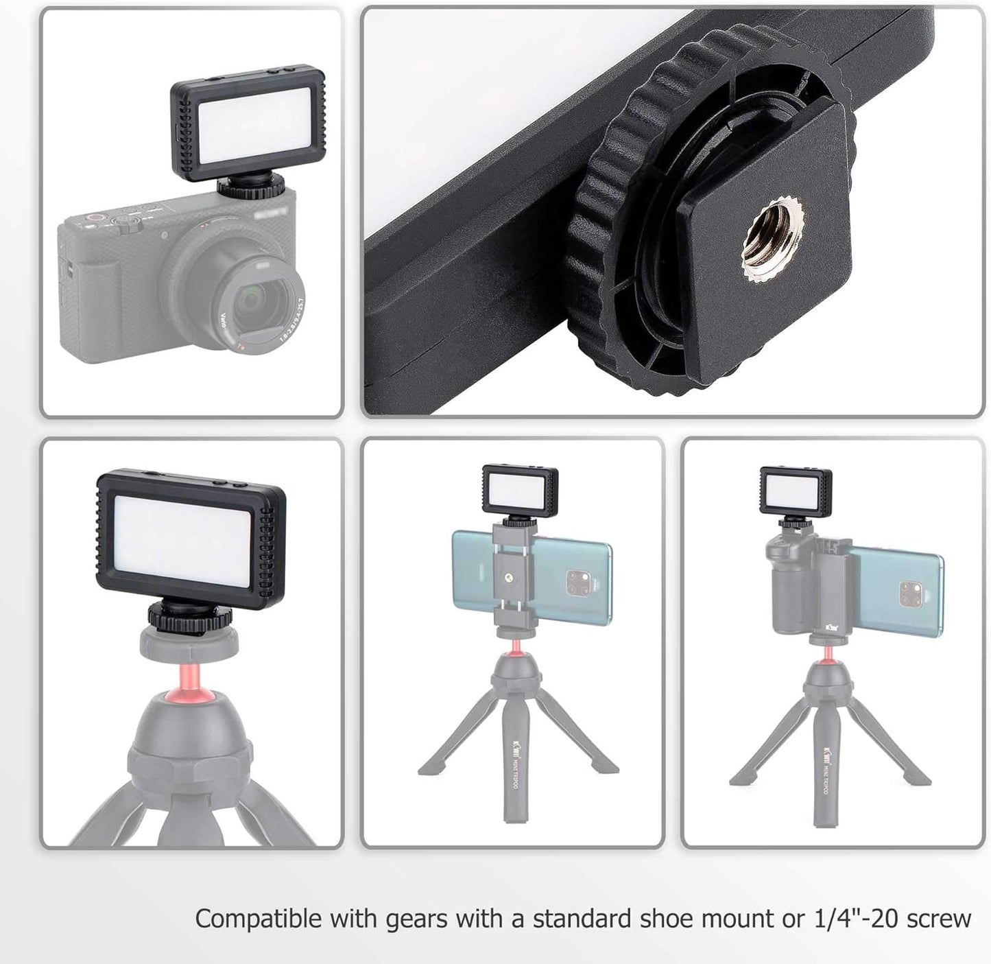 KIWIFOTOS ZV-1F ZV1F ZV-1 ZV1 ZV-E10 ZVE10 V1 R50 Mini LED Video Light for Sony II II Canon PowerShot EOS V & More