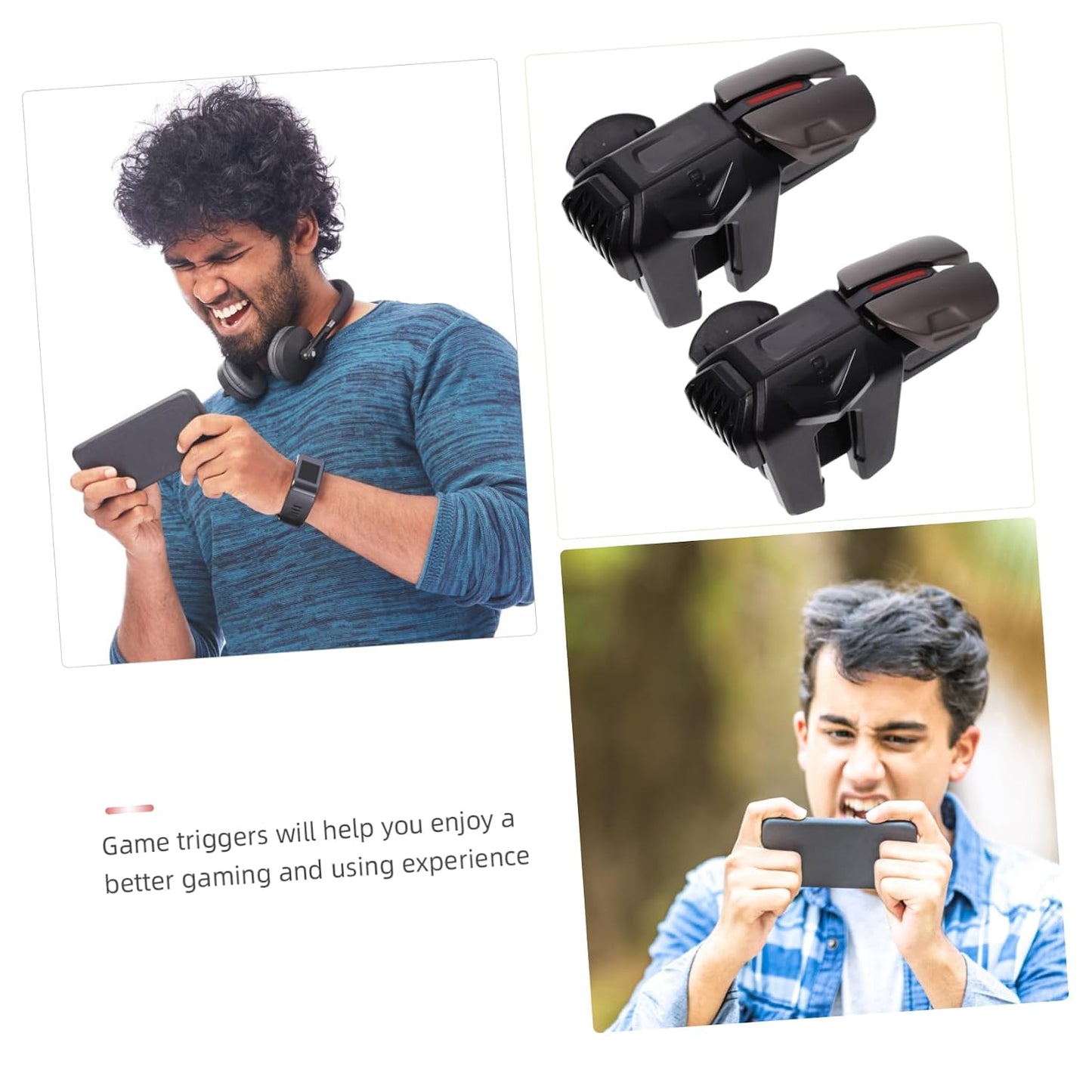 1pair LALAFINA Six-finger Linkage Handle Game Controller Triggers Portable Compact Gamepad for Gamers Birthday