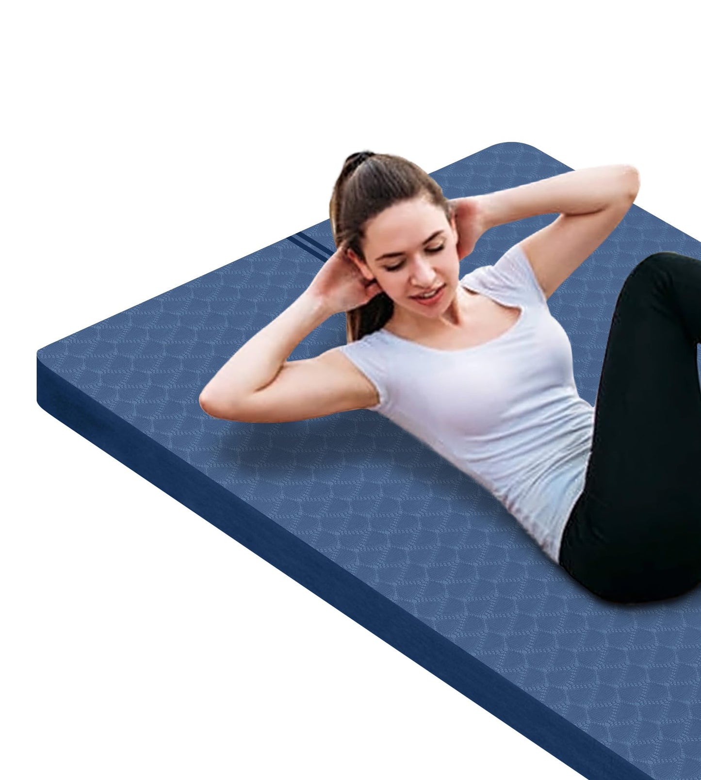 nuveti Large Exercise Mat - 15mm/20mm/30mm Thick Yoga Mat | Workout Mat for Fitness, Yoga, Pilates, Stretching & Floor Exercises for Women & Men with Free Carrying Bag