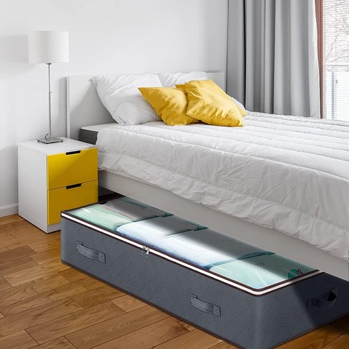 90L Under Bed Storage Containers by [Brand Name] - Clear Lid Organizers for Toys & Clothing | 2 Pack
