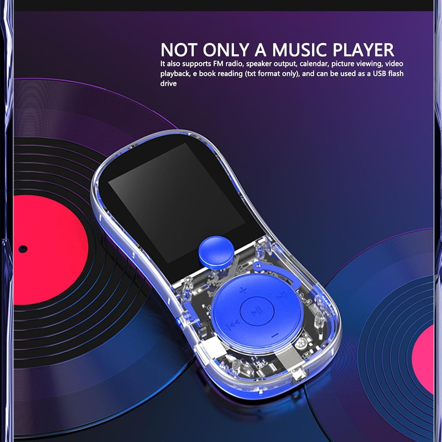 Mp3 4.2 (64GB Player, Portable Music Player FM Radio Hifi Speaker Voice Recorder for Travel Small Memory Card)