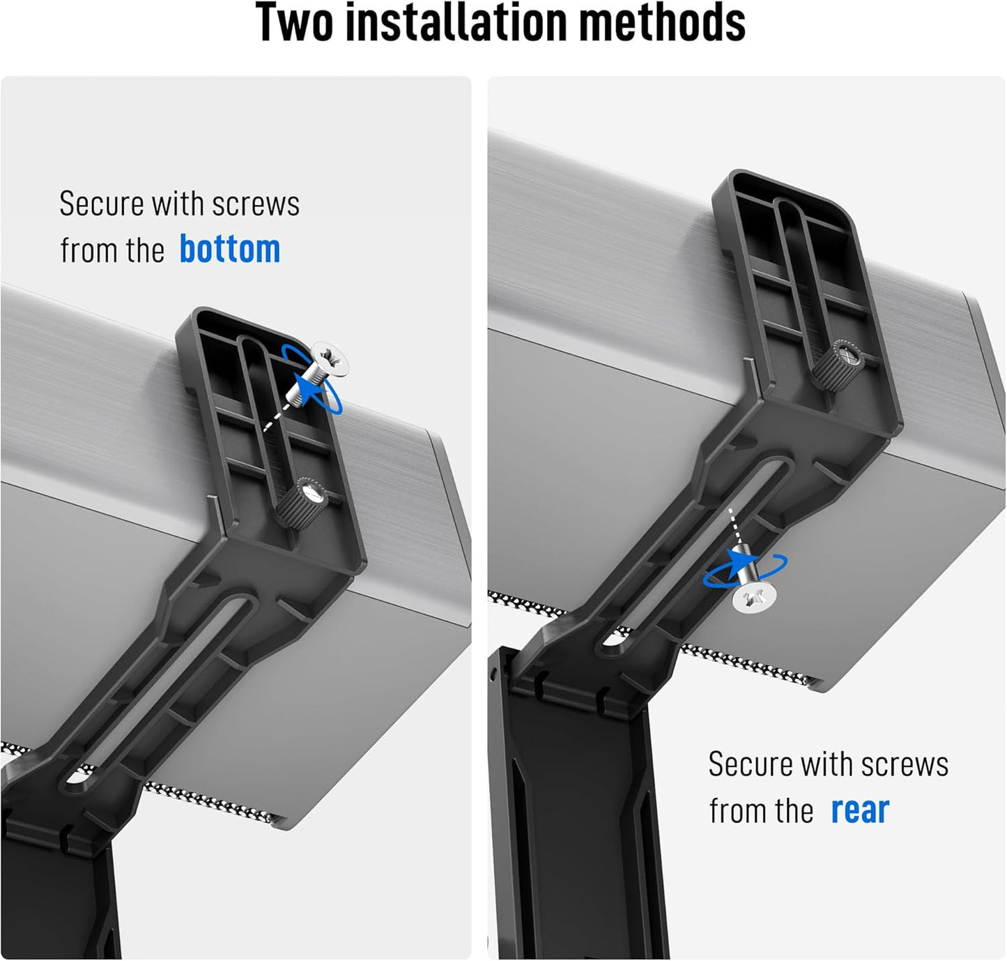 ELETIUO 11 lbs,Black No Drilling Soundbar Mount,Adjustable TV Top Shelf Compatible