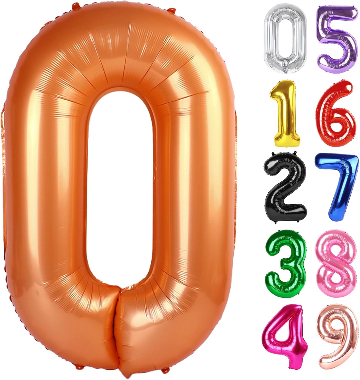 Orange Number 0 Balloon - 40 Inch Birthday Decoration for Milestone Celebrations | Party Supplies