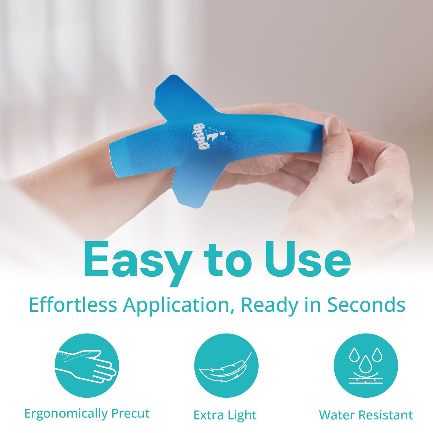 OPPO 8080 Precut Kinesiology Tape for Thumb – Pain Relief & Support for De Quervain’s Syndrome, Pre-Cut Strips for Easy Application, Lightweight & Breathable, Hypoallergenic & Water-Resistant (5 PCS)