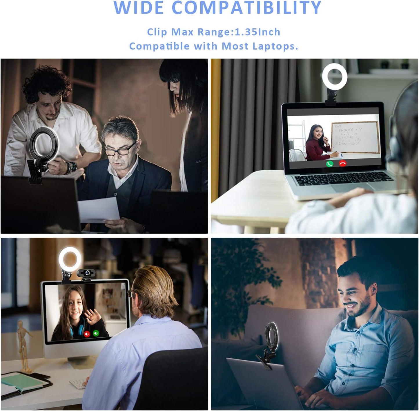 Cyezcor Video Conference Lighting Kit, Ring Light for Monitor Clip On,for Remote Working, Distance Learning,Zoom Call