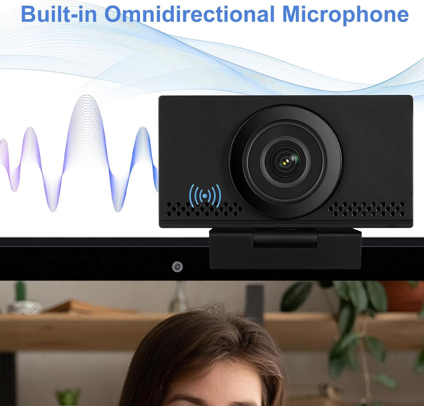 MEGREZ 4K Webcam with Microphone, AutoFocus HD USB C Web Camera with Privacy Cover, Plug & Play Streaming Webcam
