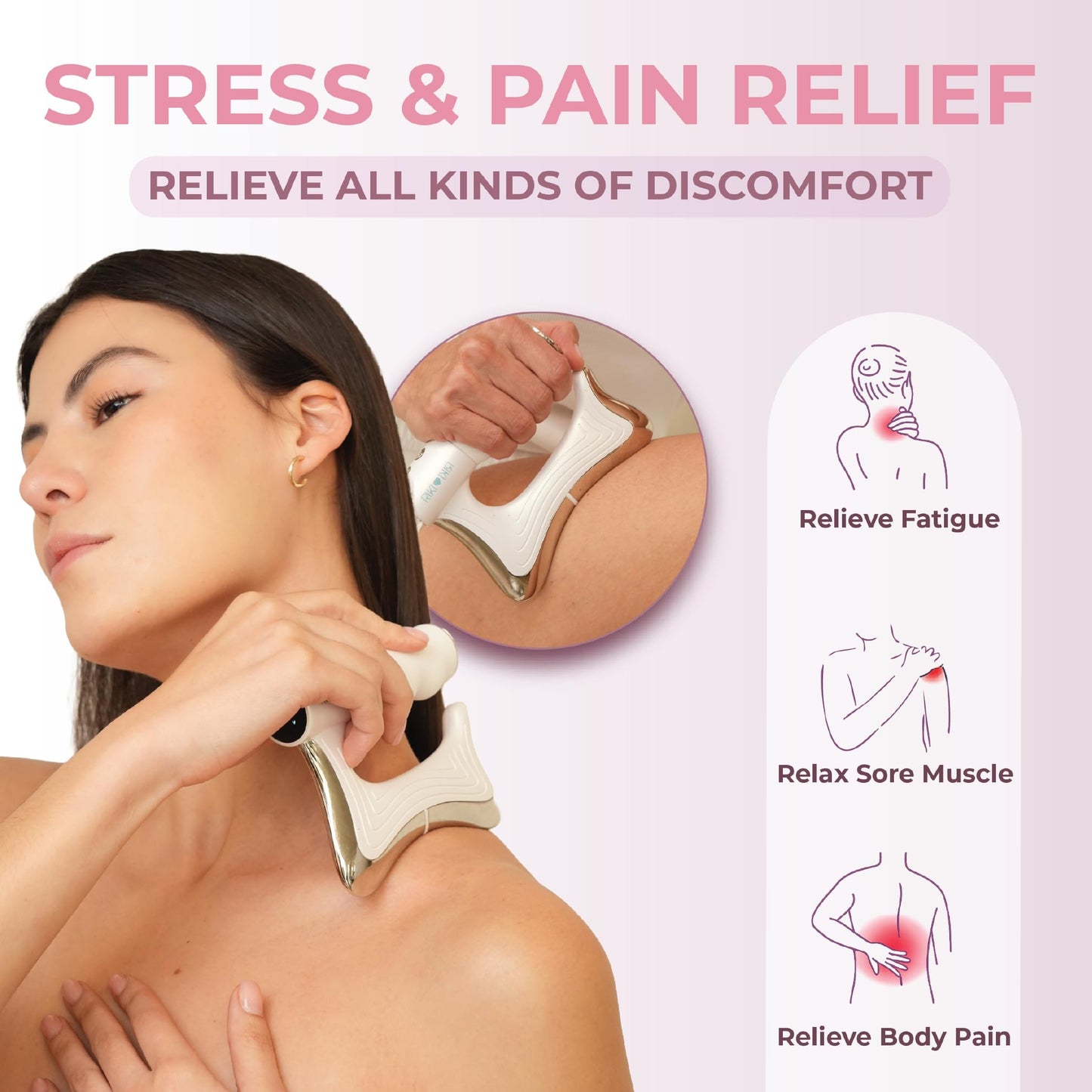 RIKI LOVES RIKI SCULPTOR Body Massager – Heat, Vibration & Micro-Pulse Gua Sha Tool for Muscle Relaxation, Body Contouring Appearance & Recovery Support, Rechargeable Handheld Device