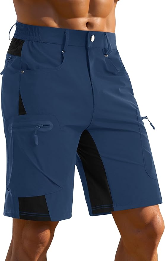 CRYSULLY Men's Hiking Cargo Shorts Outdoor Summer Lightweight Quick Dry Casual Shorts with 5 Pocket