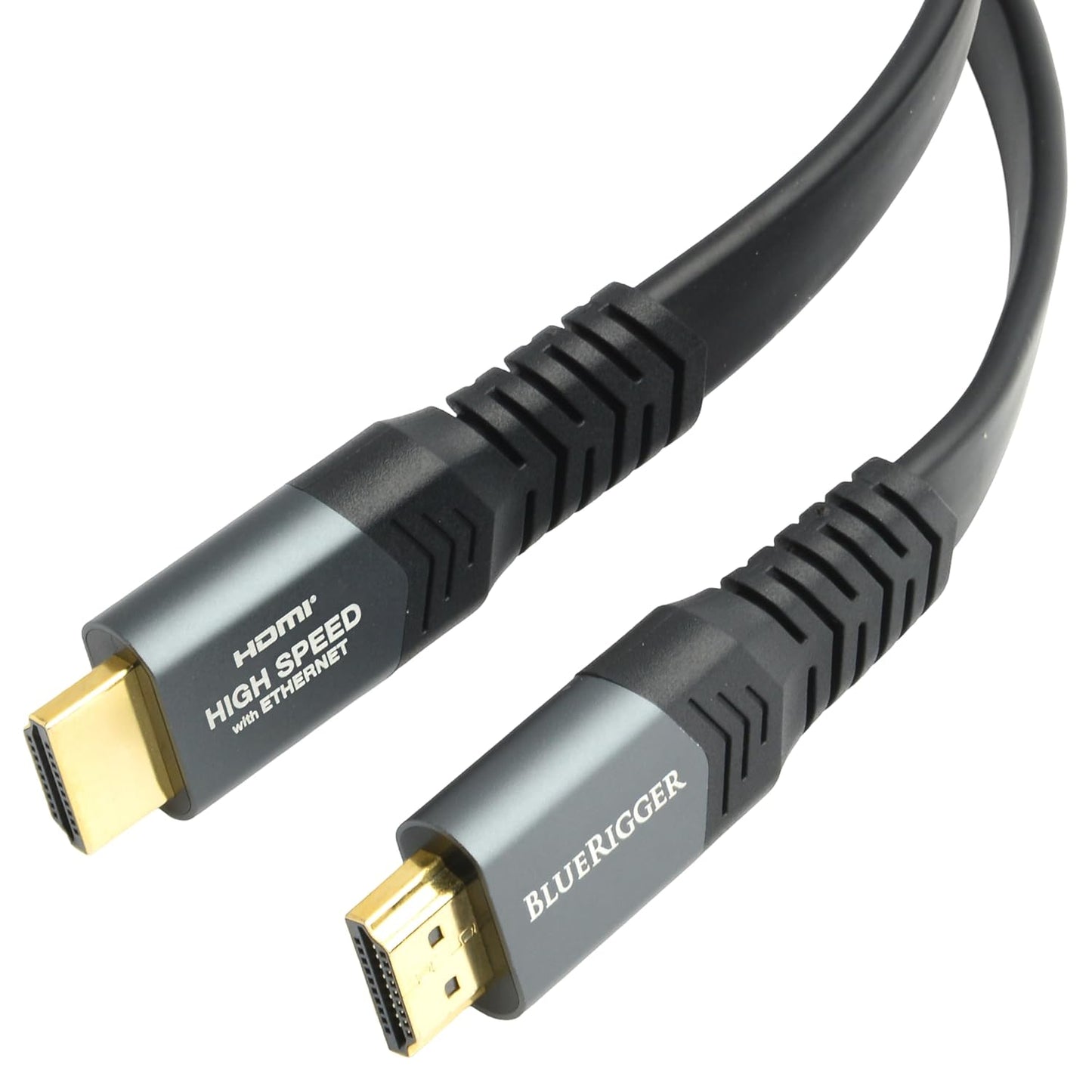 4K (20FT) (4K 60Hz, 18Gbps 10+, Dolby PS5, BlueRigger Flat HDMI Cable - Ultra HD, High Speed, HDR Wall Mount Slim HDMI