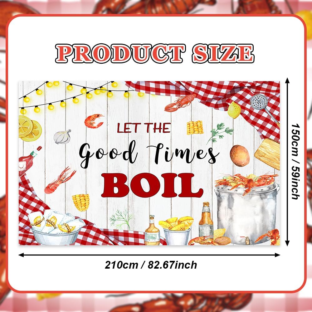 AIBIIN 7x5ft Let The Good Times Boil Backdrop Crawfish Boil Themed Birthday Backdrop Sea Lobster Birthday Party