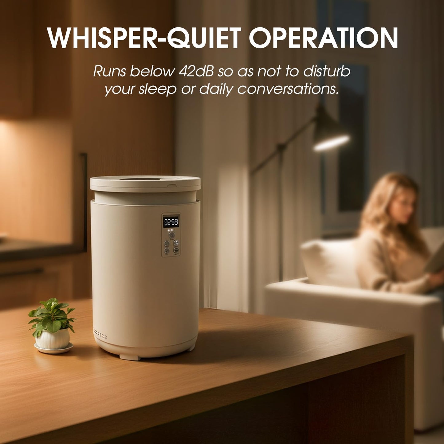 4.5L Electric Composter for Kitchen, Countertop Compost Bin with 820g Activated Carbon Filter, 4 Smart Modes, Odorless & Quiet Smart Compost Bin Kitchen, Turn Scraps to Pre-Compost