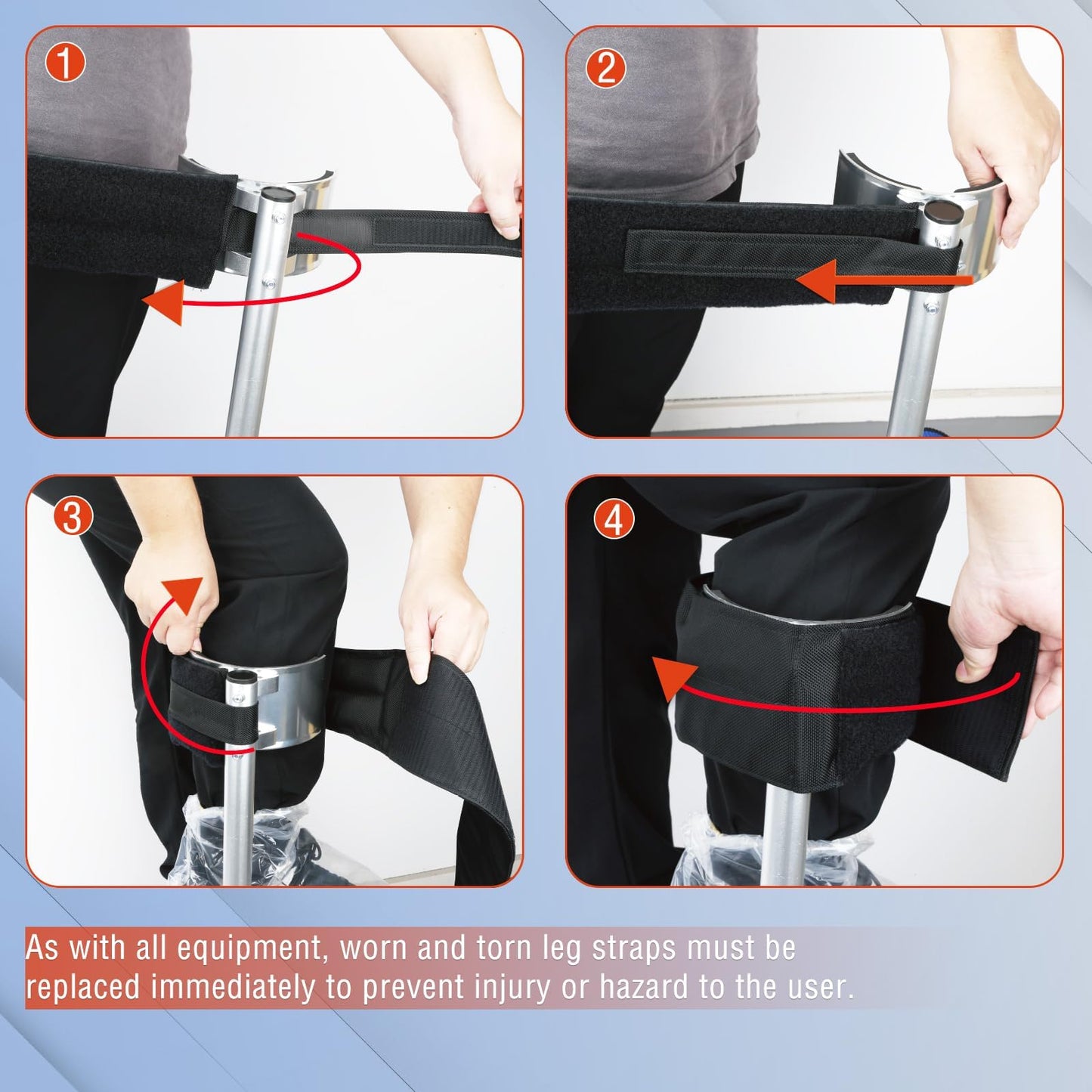Anpoole Drywall Stilt Straps, Comfortable for All Day Wear, Heavy Duty and Stability, Work with Various Brands of Stilts, 1 Pair