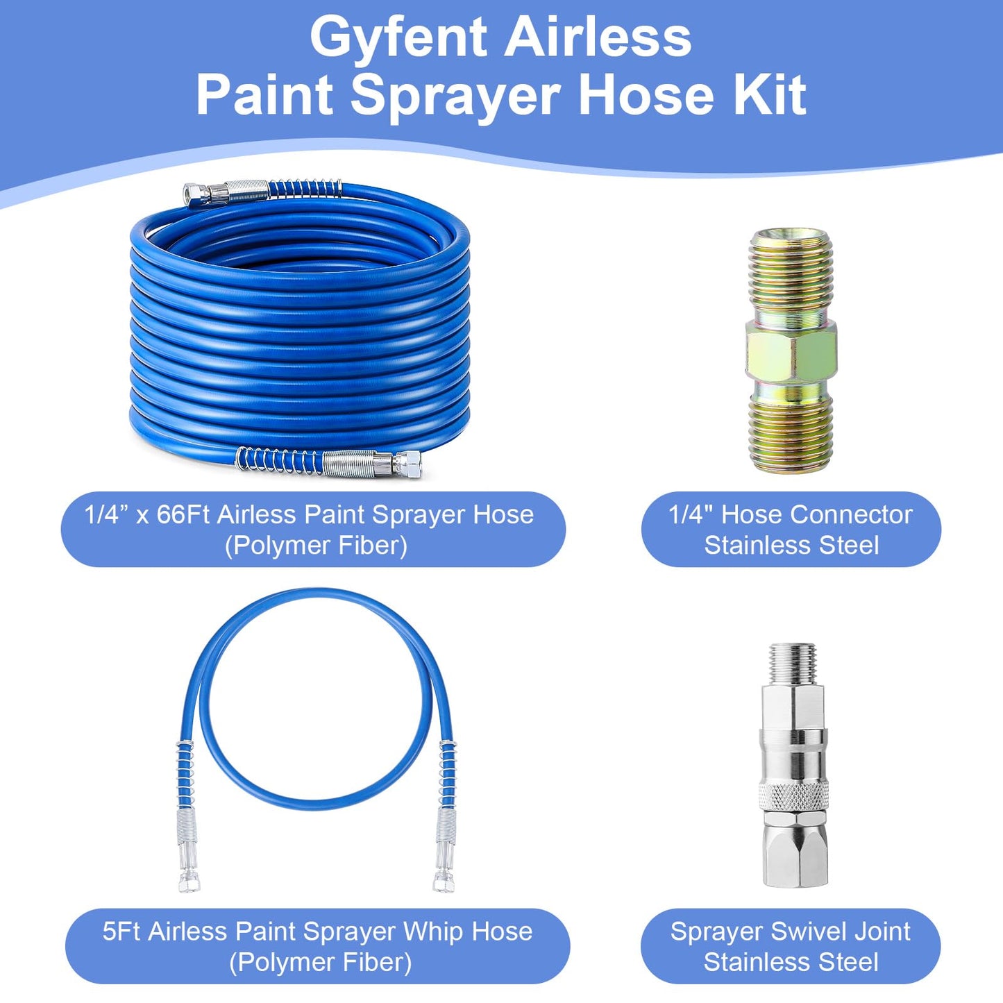 450 Airless Paint Sprayer with 66FT Hose, 0.47GPM Paint Sprayer for Home Interior 3300psi 900W High Efficiency Airless Sprayer with Low Overspray for House Painting Townhouse