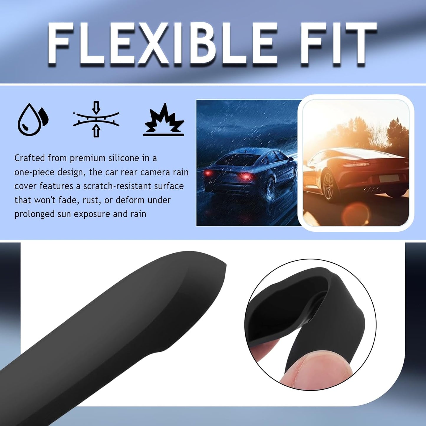 Aokdom Car Rear View Camera Protection Cover,Wider Back Up Camera Rain Guard for Clarity of Image,Non-Destructive