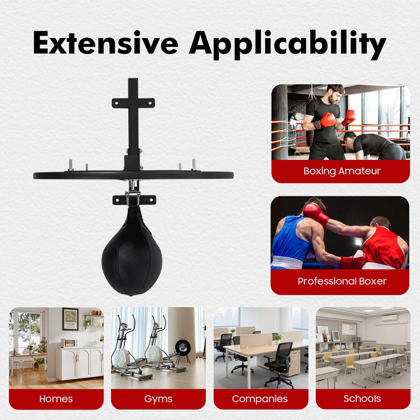 Speed Bag Platform Kit for Indoor Boxing, Heavy Duty Speed Bag for Boxing Training Equipment with Punching Ball, Adjustable Height Wall Mounted Speedbag Platform for Home Gym