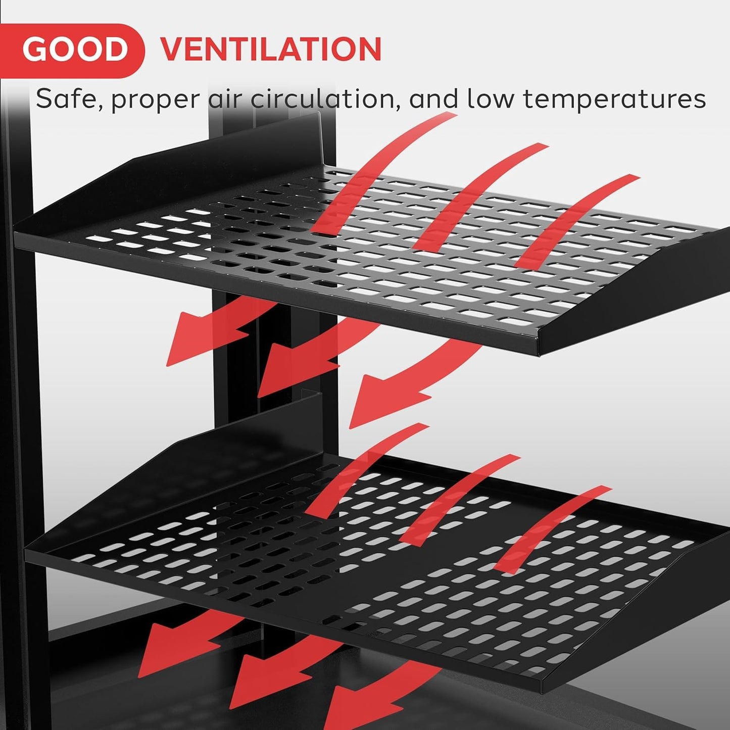 Pyle 19-Inch 1U Server, Vented Shelves for Good Air Circulation Cantilever Wall Rack, Universal Device, Cabinet Shelf, Computer Case Mounting Tray, Black (PLRSTN14U)