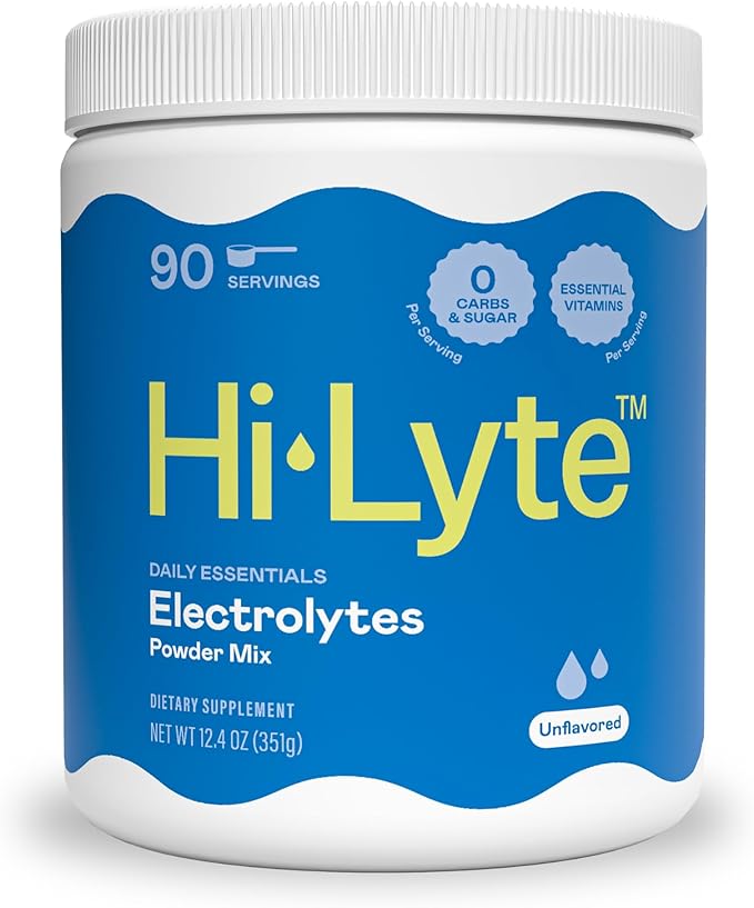 Hi-Lyte Daily Essentials Electrolytes Powder Mix Unflavored, 90 Servings