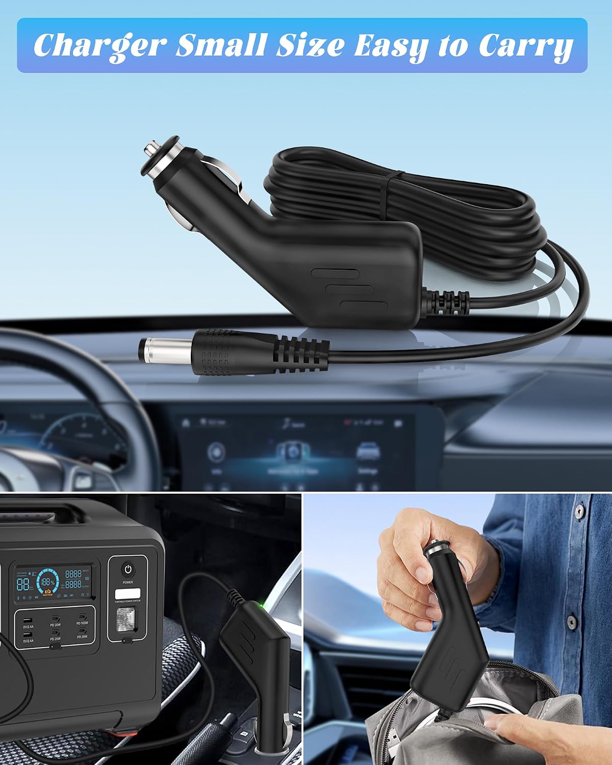 Beudsa ChargN Car Power Adapter Compatible with Grey WINPLUS Lithium Car Jump Starter Portable Power Bank