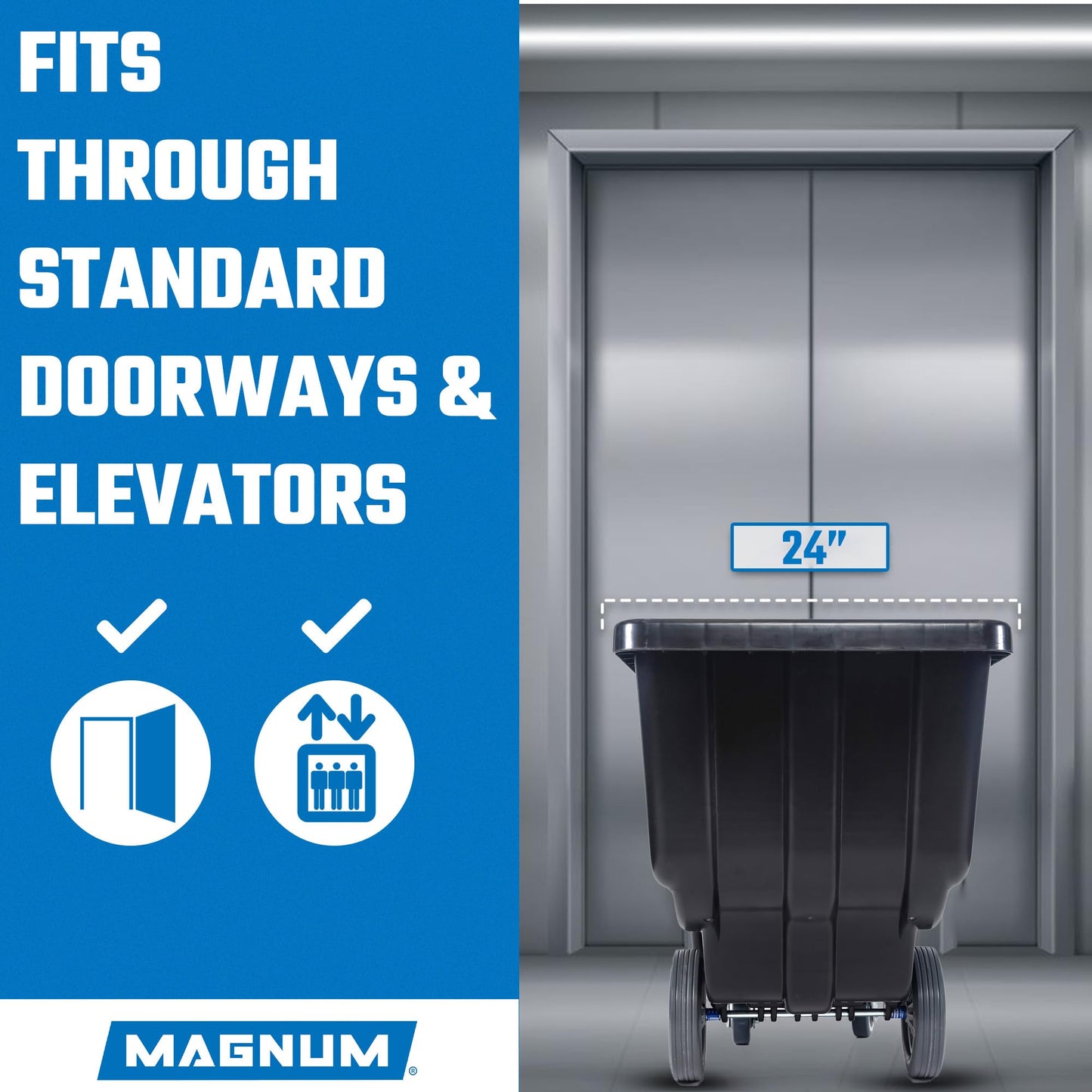 Magnum Tilt Truck, 1/2 Cu. Yd. Capacity Dump Cart with Heavy Duty 12” Wheels & 5” Casters for Handling, Transporting on Construction Jobsites, 750 lbs, Trash Cart with Wheels DUC12A