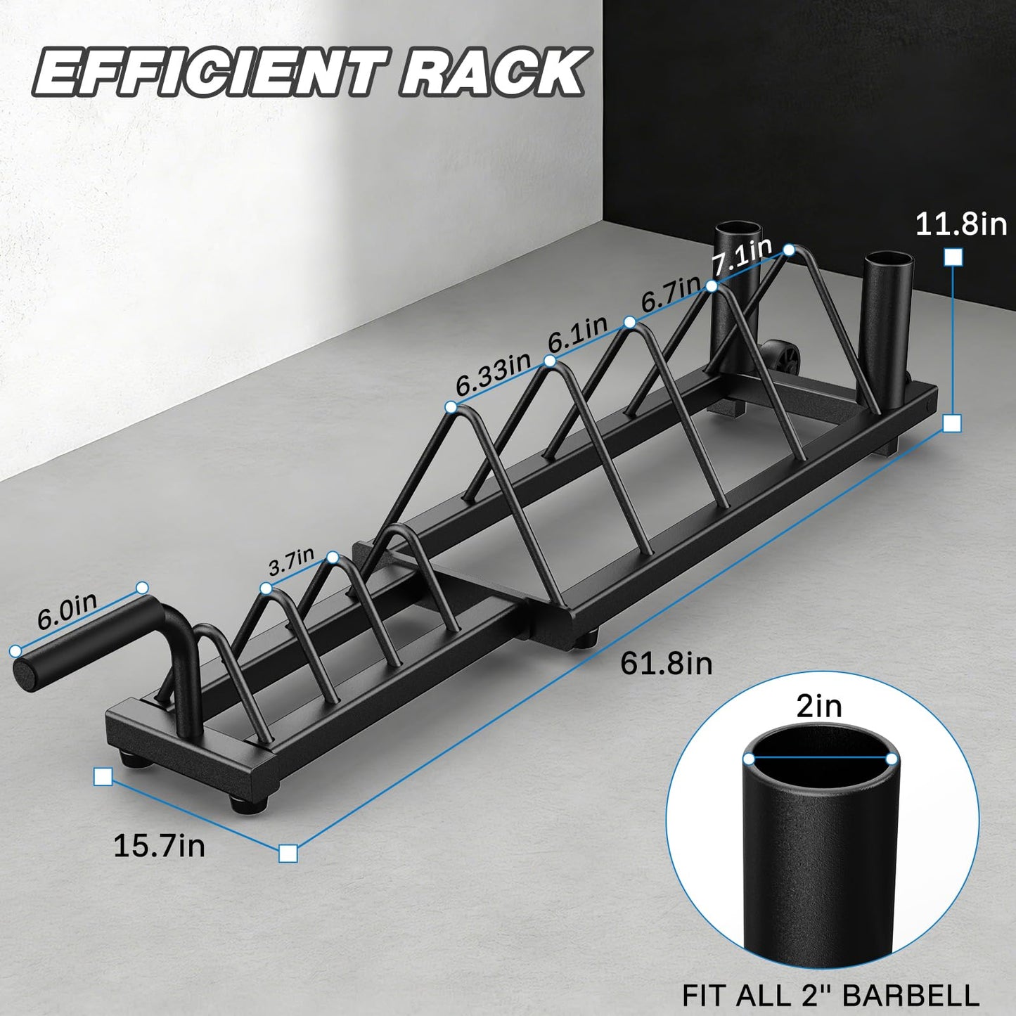 BEKING Horizontal Weight Plates Rack, Weight Rack for Weight Plates & Olympic Bars,Barbell Bumper Plate Holder with Handle and Rolling Wheels,Portable Gym Organizer with Fractional Weight Section for 1-Inch&2-Inch Plates