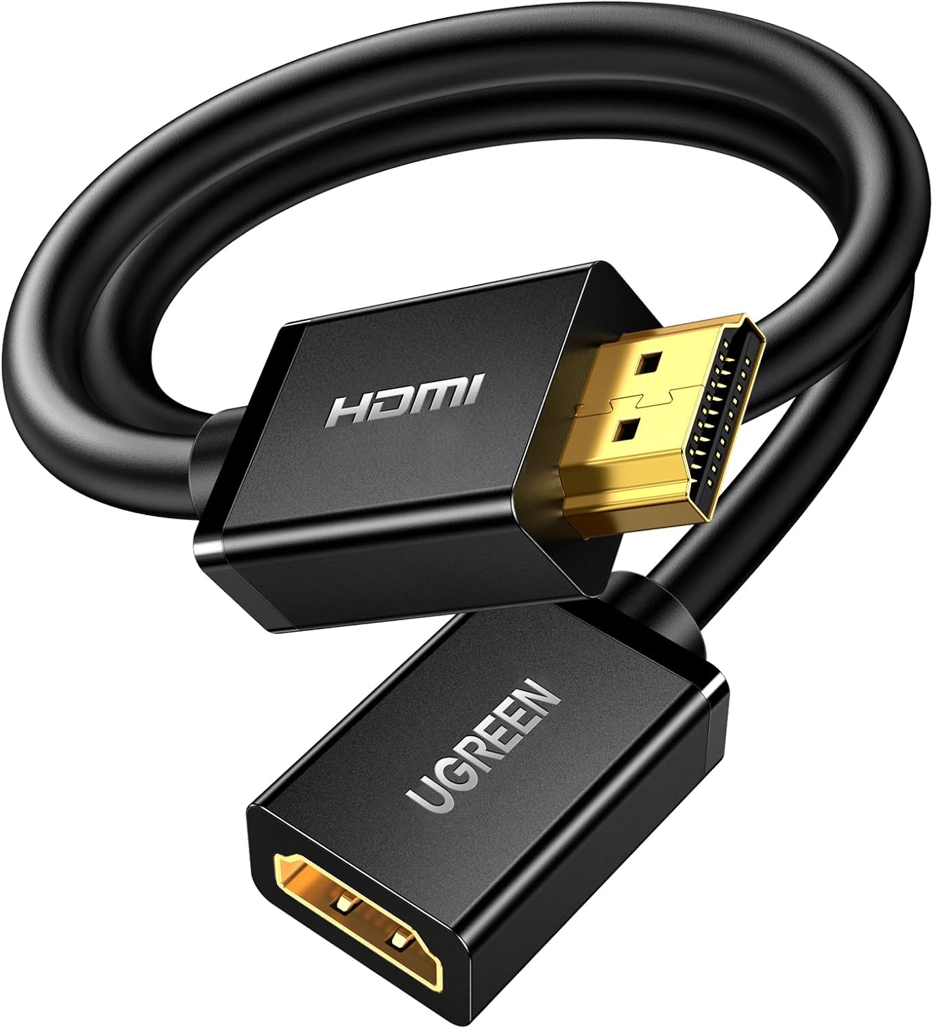 4K 3FT PS5 PS4 2 UGREEN HDMI Extension Cable HDMI Extender Male to Female Adapter Cord Compatible with Roku TV Stick