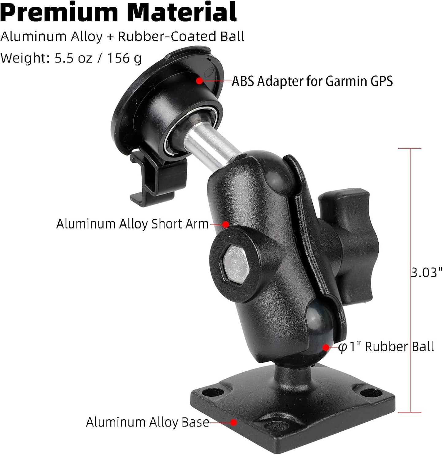 FPN 2577LT 42LM 44 52LM 54 55LMT 56 2457 249 Aluminum Heavy-Duty GPS Mount with AMPS Square Plate Base for Garmin