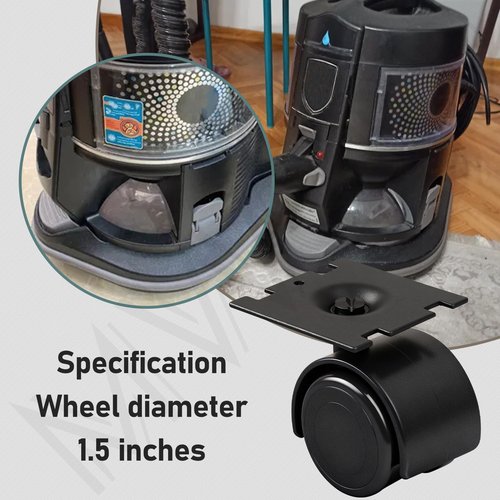 MWEDP 40 mm Wheel/Plate Assembly Compatible with Vacuum D4 D4C SE E E2 Series Vacuum Cleaner Cart Castor Wheels (4 Pack)