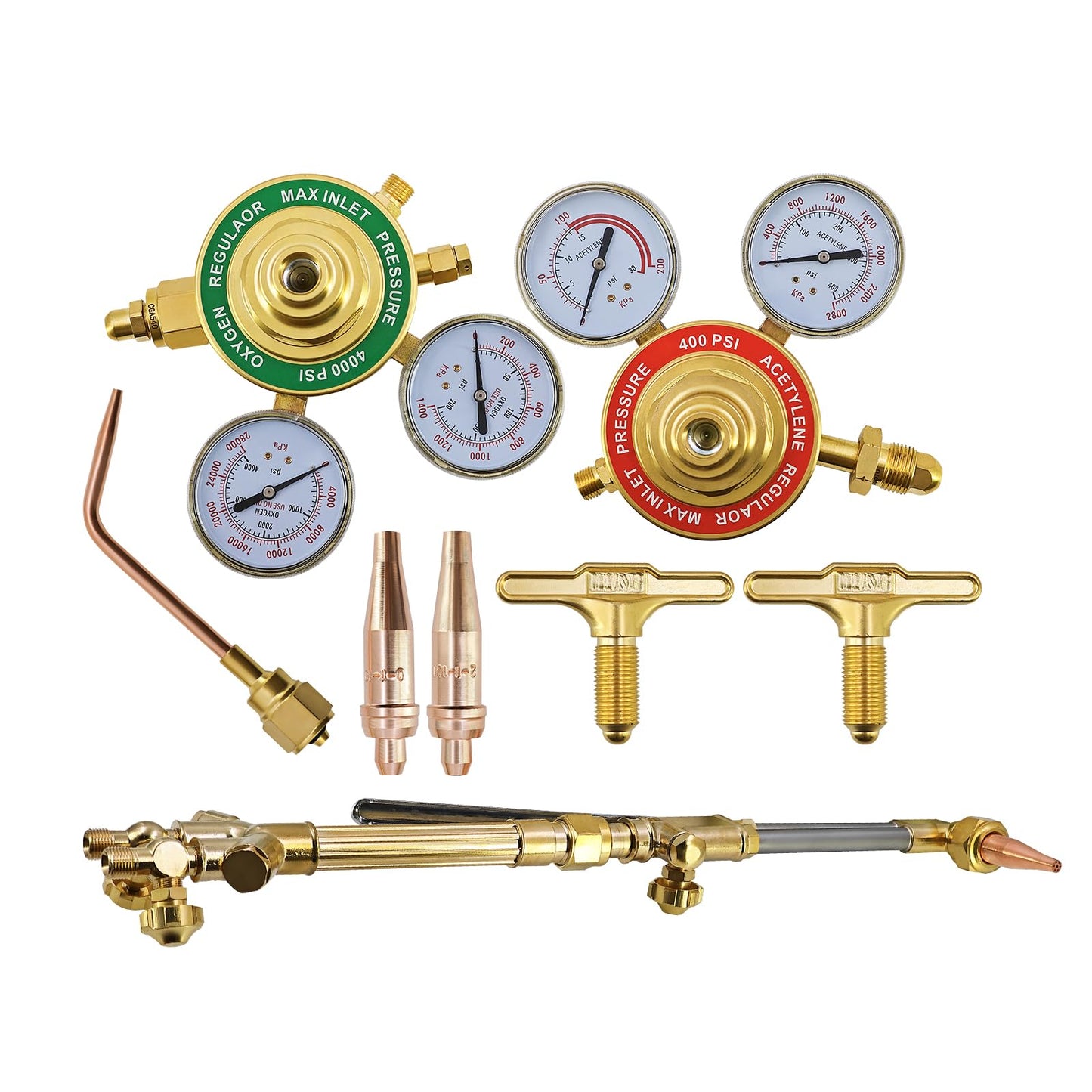 Tanqcheny 0384-0807 Journeyman 450 SR Series Cutting System Kit Including SR460-510 Gas Regulator, 315F Torch Handle, CA2460 Cutting Attachment, Cutting tips, Welding Nozzle