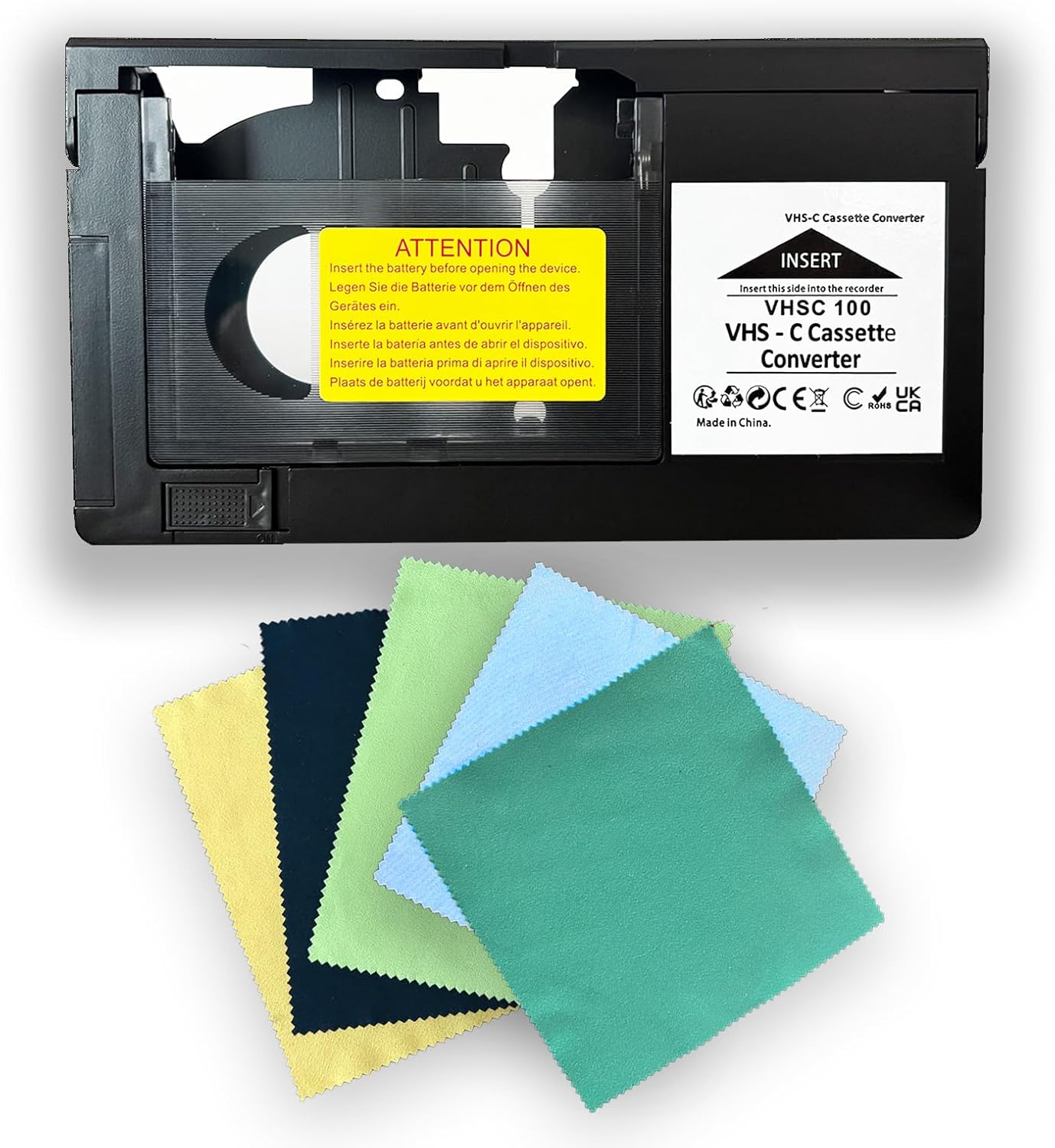 BECBOLDF Cassette VCA115 Hi8, 8mm, VHS-C to VHS Motorized Adapter - Tape Converter for Playback on Standard Players.